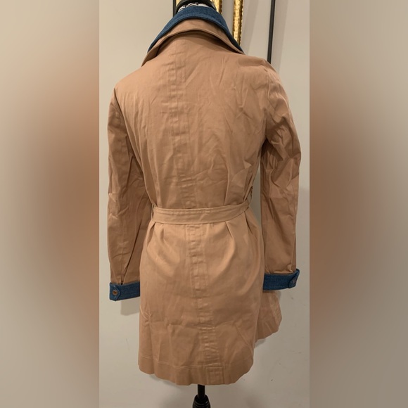 Venus Denim Trim Trench Coat NWOT - Picture 7 of 8